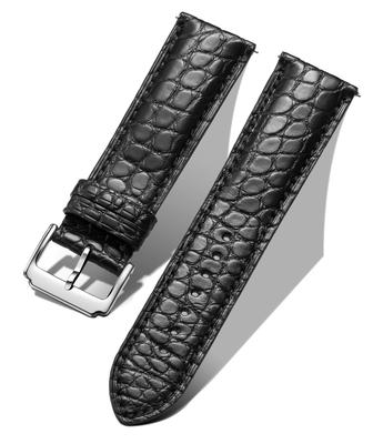 Leather Watch Band Crocodile Leather Pattern Quick Release Leather Watch Strap for Men and Women Replacement Watch Band Genuine Leather 18mm 19mm 20mm
