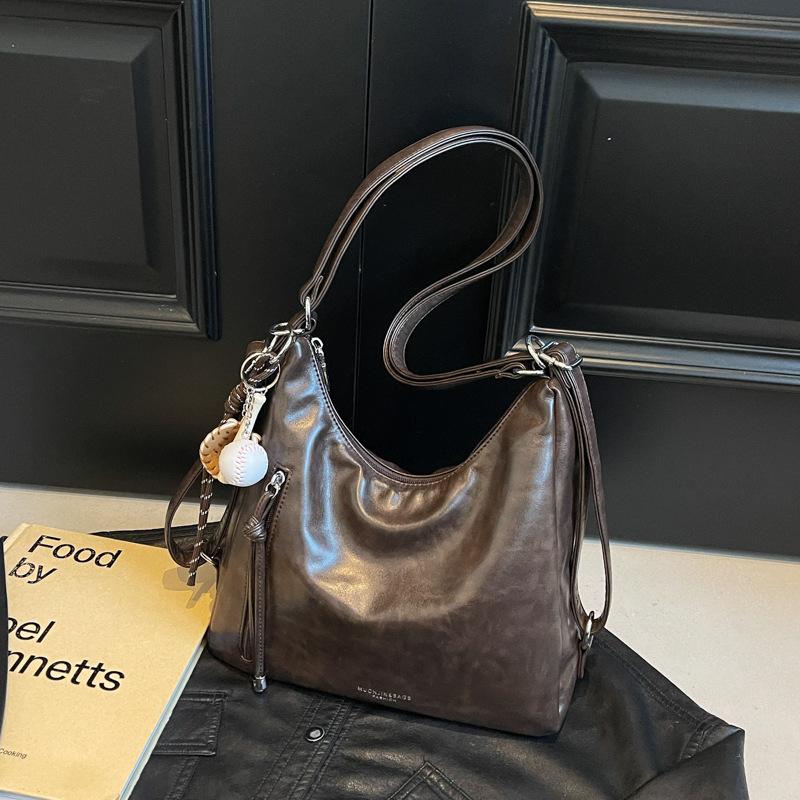 Vintage Commuter Tote Bag Women's Large Capacity 2025 New Casual One Shoulder Crossbody Multifunctional Fashion Backpack