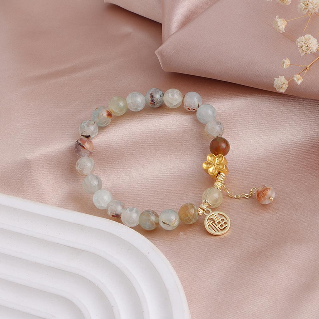 8Mm red jade jasper strawberry crystal blessing bracelet Xiaohongshu popular natural stone peach blossom jewelry