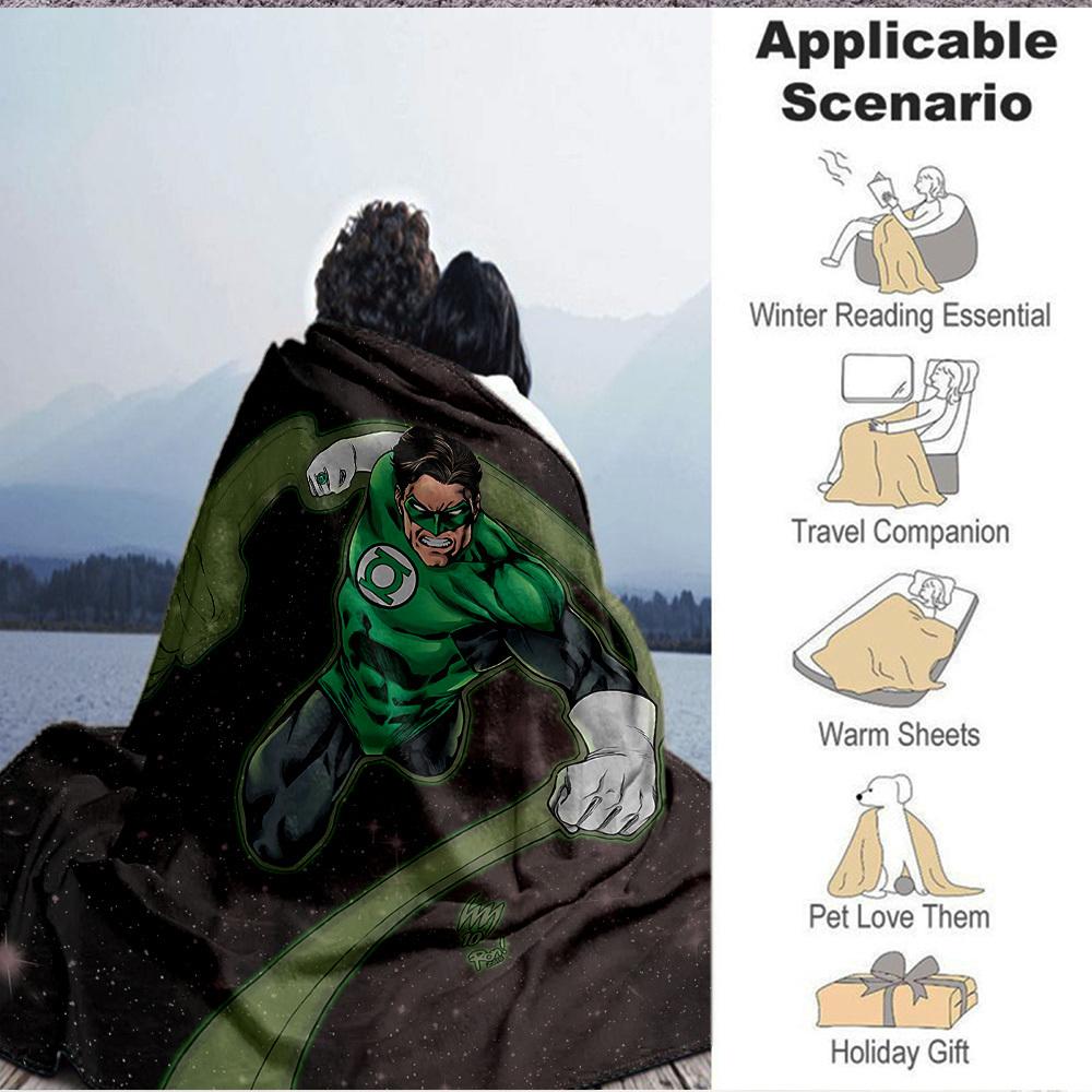 1 Stück Green Lantern Decke Leichte Flanelldecke für Sofa, Bett, Reisen, Wohnzimmer, Büro, Couch, Stuhl und Bett