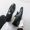 Men's Formal Leather Shoes British Style Tassels Loafers Pointed Toe Breathable Non-Slip Business Casual Wedding Office Shoes