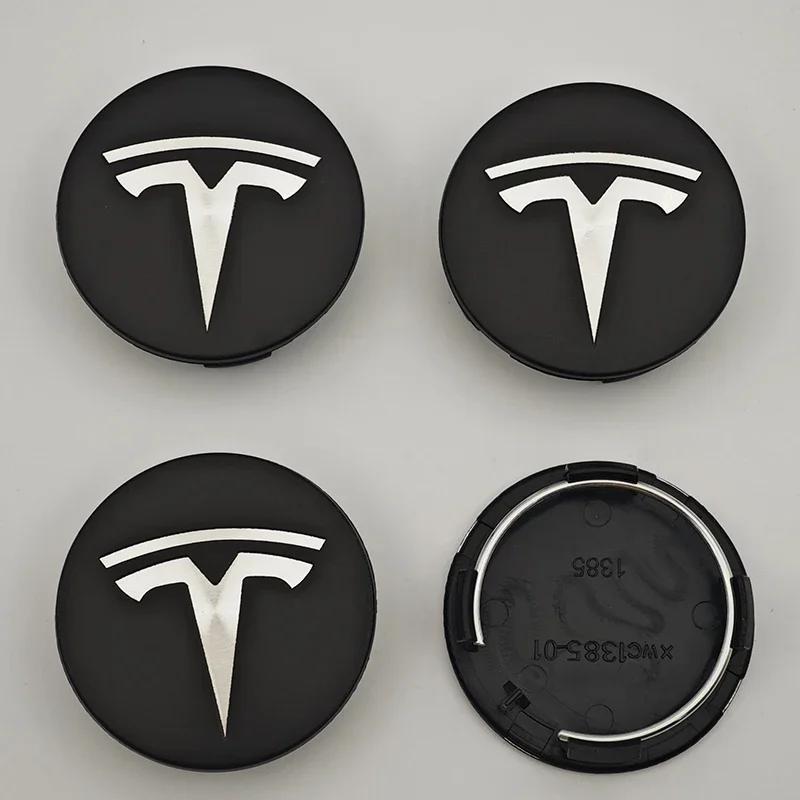 Car Sticker Tesla 56mm ABS Tesla Wheel Center Hub Cap Emblem Logo Car Rims Cover Hubcap For Tesla Model 3 Y X S Original Badge A
