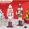 36CM Christmas Nutcracker Chef Series Wooden Nutcracker Ornament Gingerbread Man Soldier Handcraft Doll Home Desktop Decoration