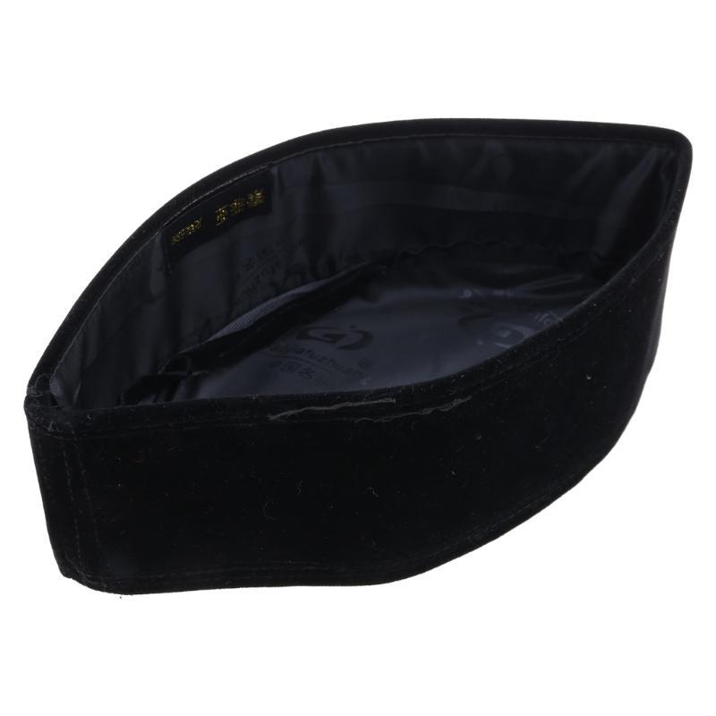 A52E Muslim Kufi Hat for Men Islam Prayer Lightweight Black Skull Cap Turban Bonnet Unique Design Topi Ramadan Gift