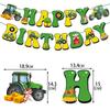 Farm Tractor Birthday Decoration Banner Birthday Party Decoration Flag and Flower Pull Tractor Spiral Pendant
