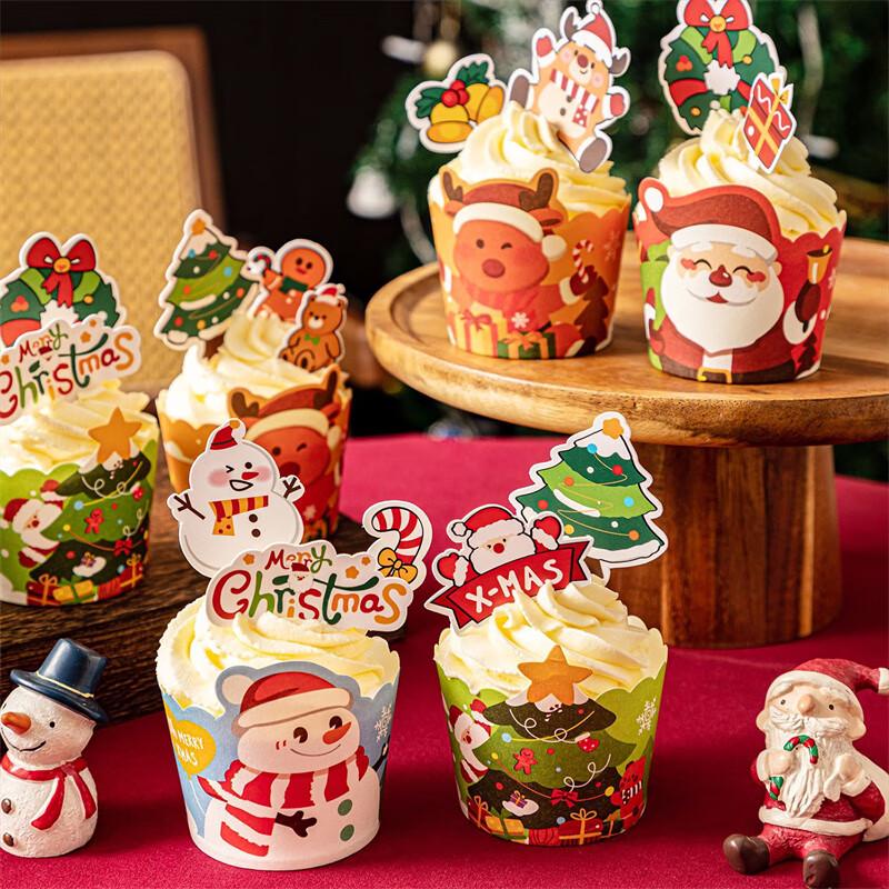 Christmas Cupcake Toppers Decoration Set