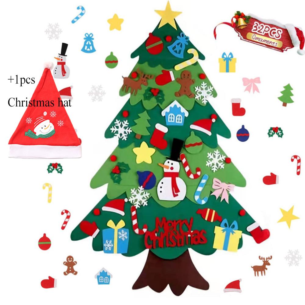 Anul Nou Craciun Decoratiuni pentru agatat pe usi de Craciun Set de brad de Craciun DIY cu ornamente pentru copii Cadouri de Craciun