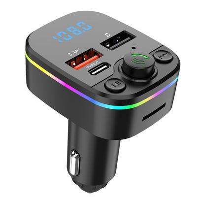 Reproductor MP3 Bluetooth para coche, reproducción de tarjetas de llamada manos libres, transmisor FM para coche con cargador para coche