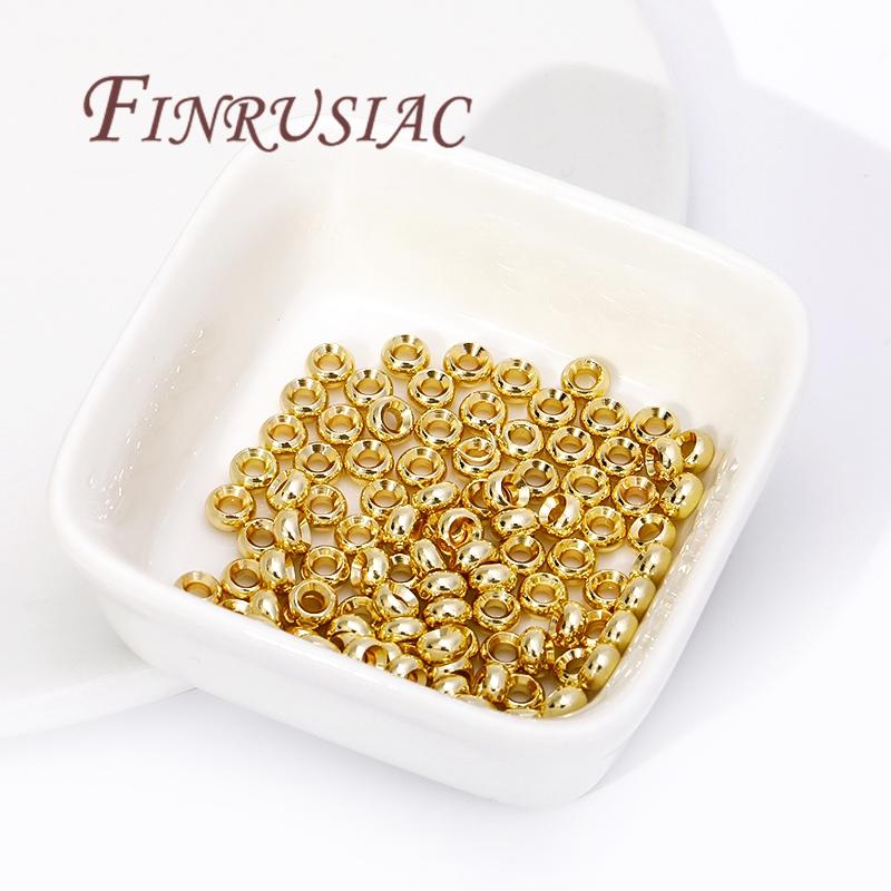 4mm 5mm 6mm 8mm Spacer Bead For Bracelets 18K Gold Plated Separator For Beads, DIY Jewelry Making Accessories
