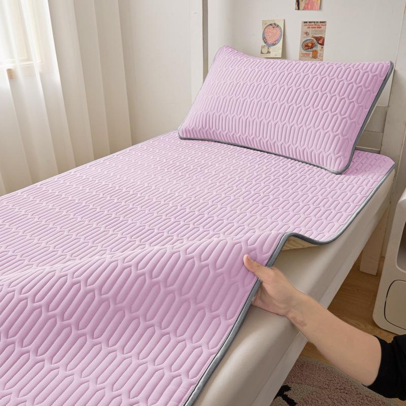 Thickened Ice Silk Cool Bed Sheet & Latex Mattress Topper for Summer