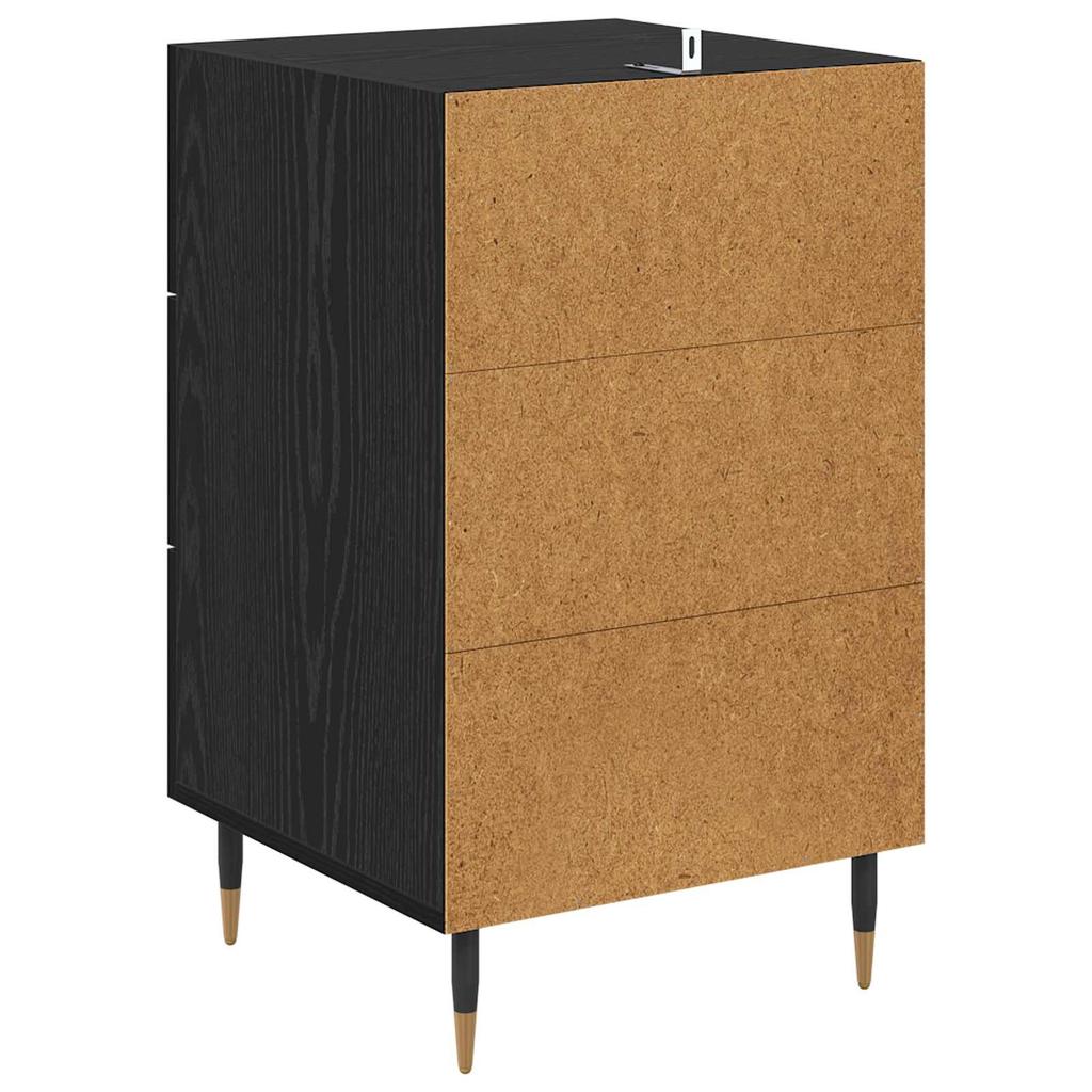Nightstand Black Oak Effect 40 x 40 x 66 cm Particleboard