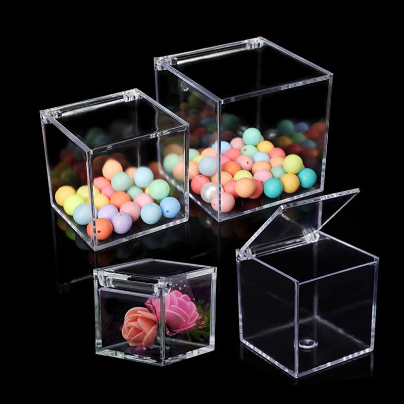 Transparent Acrylic Candy Box Birthday Wedding Chocolate Candy Cube Boxs Decor