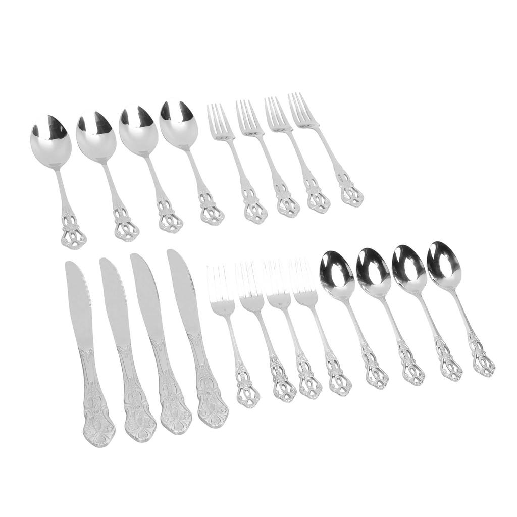 Cutlery Set Vintage Dishwasher Safe Stainless Steel 4 Dinner Forks 4 Dinner Spoons 4 Salad Forks 4 Tea Spoons 4 Dinner Cutters Flatware Set