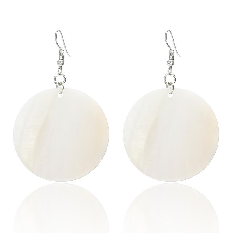 

Круглые серьги-капли из натуральной ракушки, женские модные модные ювелирные изделия, висячие серьги для покупок