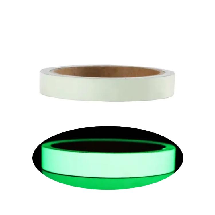 

Tear Resistant Fluorescent PET Tape 300cm Adhesive Glowing Strips for Emergency Exits Hazard Area Warnings 1cm зелёный