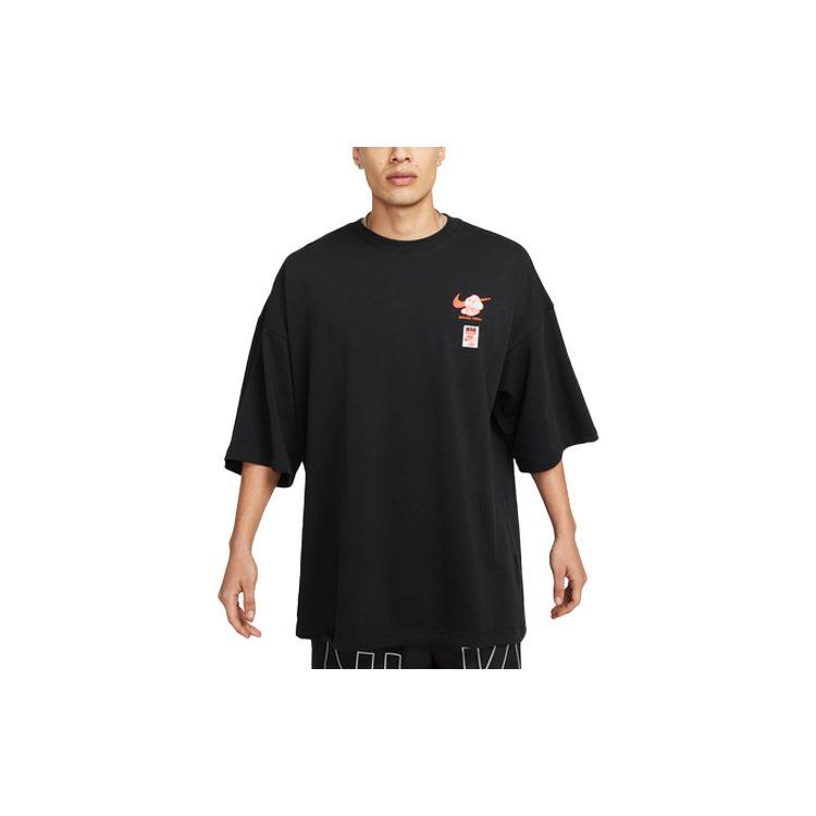 Nike T Shirts Men's Black Crew Neck Moderate Straight Fit FB9808-010