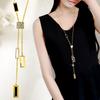 New geometric square long necklace women's Korean light luxury personalized sweater chain temperament versatile neck accessories