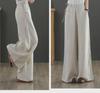 Retro Wide-Leg Cotton Linen High-Waisted Pants - Plus Size Women's Casual Wear