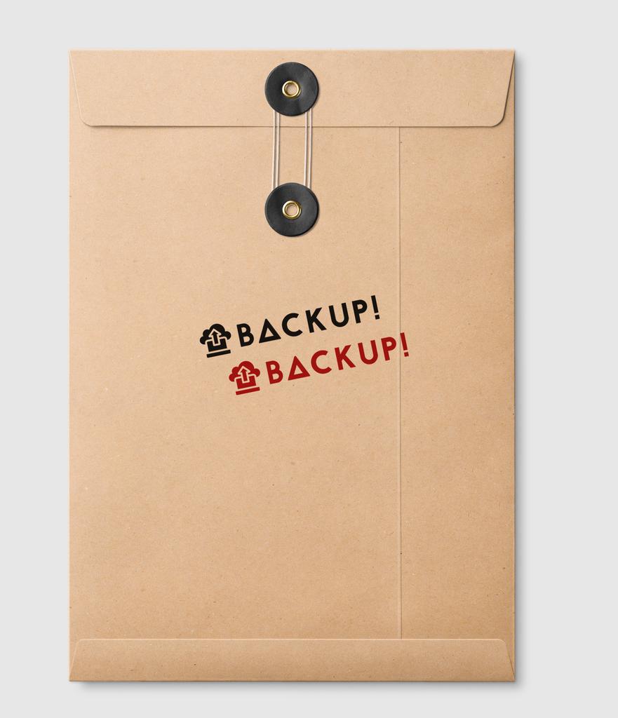 Printtoo Backup Self Inking Rubber Stamp Pre-Inked Office Stamp- Home Office Business Stationery, Black- 42 x 9