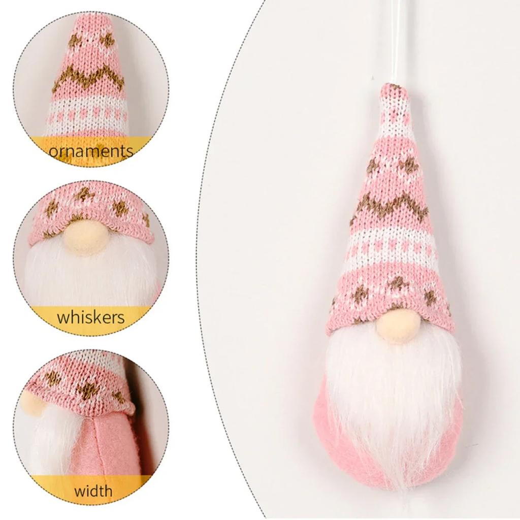 3pcs Christmas Gnomes Plush Santa Doll Knitted Fabric Xmas Tree Hanging Ornaments Gonk Dwarf Elf Decoration Gifts New Year