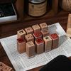 Exquisite Daily Life 18 Pieces Of Beech Wood Seal Set Diy Journal Decorative Materials Stamp Wooden Box Collage Stamp Gift