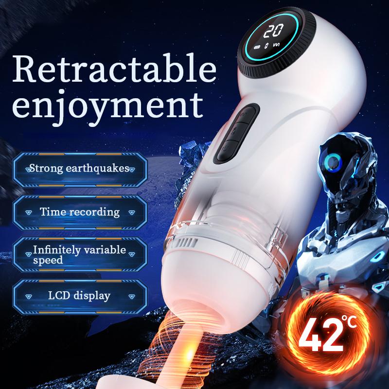 2025 New LCD Telescopic Male 18+ Masturbator Sucking Male Vibrator Ejaculation Exerciser Masturbation Cup Sex Toys for Men Masturbators
