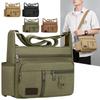 Men's New Large Capacity Crossbody Bag Multi Functional Water Cup Commuting Shoulder Bag Casual Travel Canvas Bag