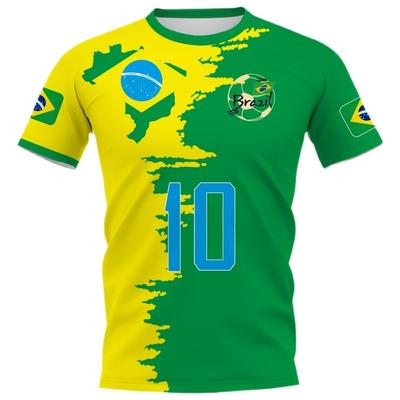 Vyriški marškinėliai Brazilijos marškinėliai 3D grafika Atspausdinta Brazilijos vėliava Moteriški marškinėliai trumpomis rankovėmis Kasdieniai vyriški viršutiniai drabužiai Vyriški drabužiai