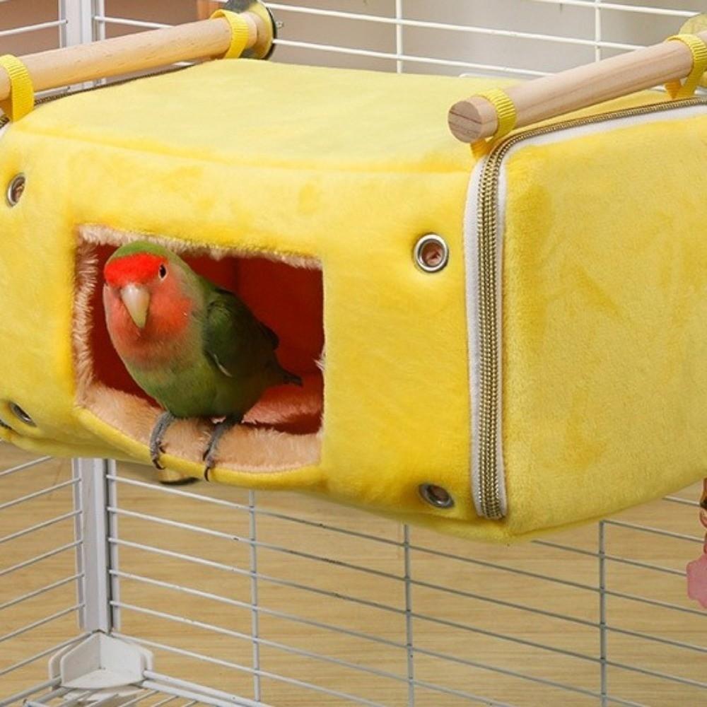 Plush Warm Bird Hanging Nest Thicken Parrot Roosting House Parrot Hammock  for Parrot Hamster