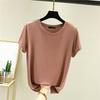 Round Neck Short Sleeved T-shirt For Women's Summer Thin Worn As A Base And Half Sleeved Top Inside