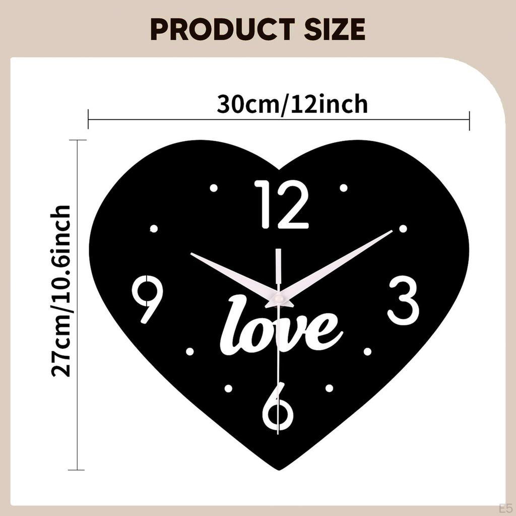 Wall Clock, Creative Decorative Clock for Bedroom, Living Room And Kitchen, Designed Made of