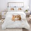 Cute Cat Bedding Comforter Set King SizeDuvet Cover For Kidsteens Boys Girls Animal Pet Theme Bed Set +Pillowcases Bedclothes