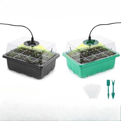 1PC 12-hole Seedling Hole Plate with Lamp Seedling Feeder Plus White Label Special Pot Nutrition Box Plastic Bowl Rectangular Holder