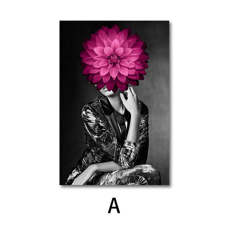 

Современное простое красивое украшение для гостиной, картина с персонажами Северной Европы, крыльцо, безрамная подвесная картина, ядро 20x30cm No Frame барби розовый