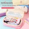 Macaron Canvas Pencil Case - Student Stationery Box for Art Supplies