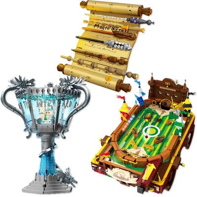 Harry Potter Goblet Of Fire Building Block Magic Scroll Figure Quidditch Model Assembled Mini Bricks Toy For Kids Birthday Gift
