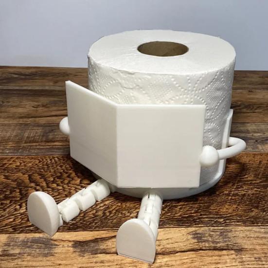 Yousheng Reading Toilet Paper Holder Creative Shape Easy Installation 3D Printed Toilet Paper Stand Roll Paper Stand Bathroom Decor