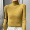 Women's Striped Turtleneck Sweater - High Neck, Long Sleeve Knit Top, Autumn/Winter Base Layer.
