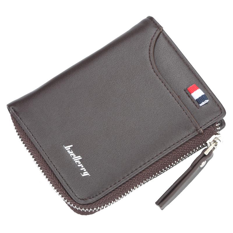 

Мужской кошелек Baellerry с коротким кошельком для визиток на молнии, кошелек для монет GZW 12cm*10cm*2cm коричневый
