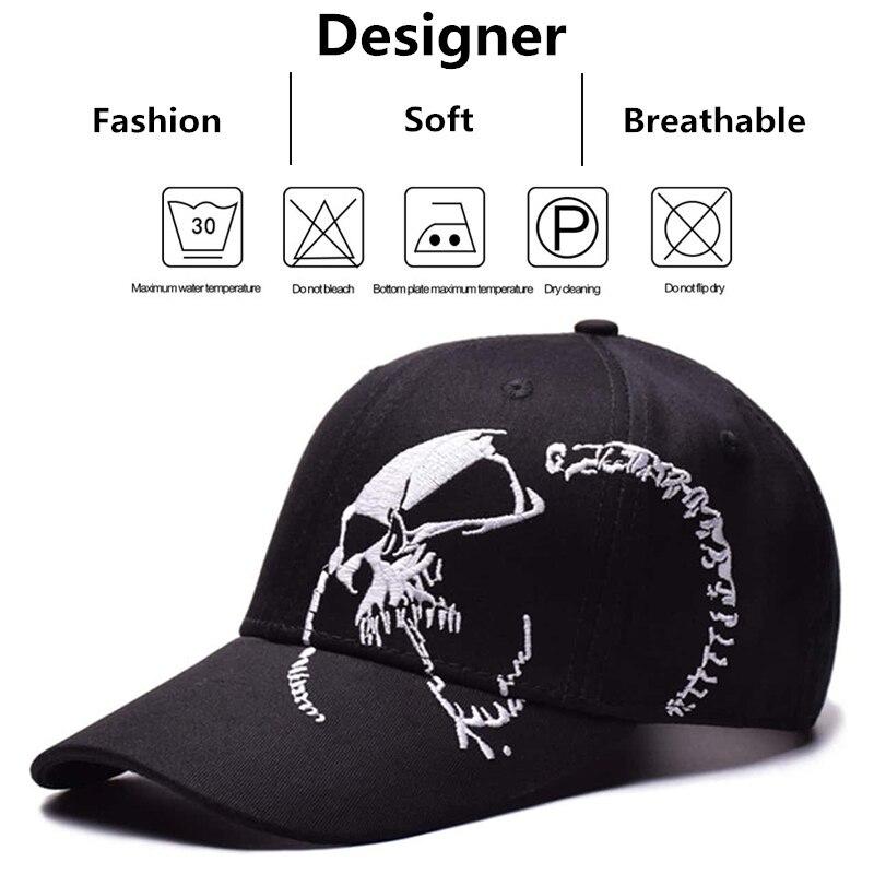 Side Skull Pattern Embroidery Baseball Caps Spring And Autumn Outdoor Adjustable Casual Hats Sunscreen Hat