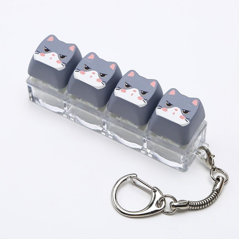 Mini Size Animals Printed Keycap Keychain Detachable Stress Relief Bag Pendant Friends Gift