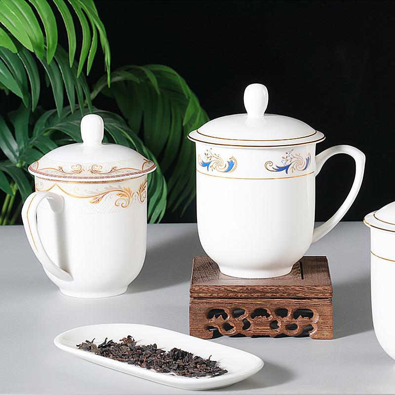 Hotel Hotel Water Cup Office Meeting Cup Phnom Penh Ceramic Teacup Gift Cup Set Engraving