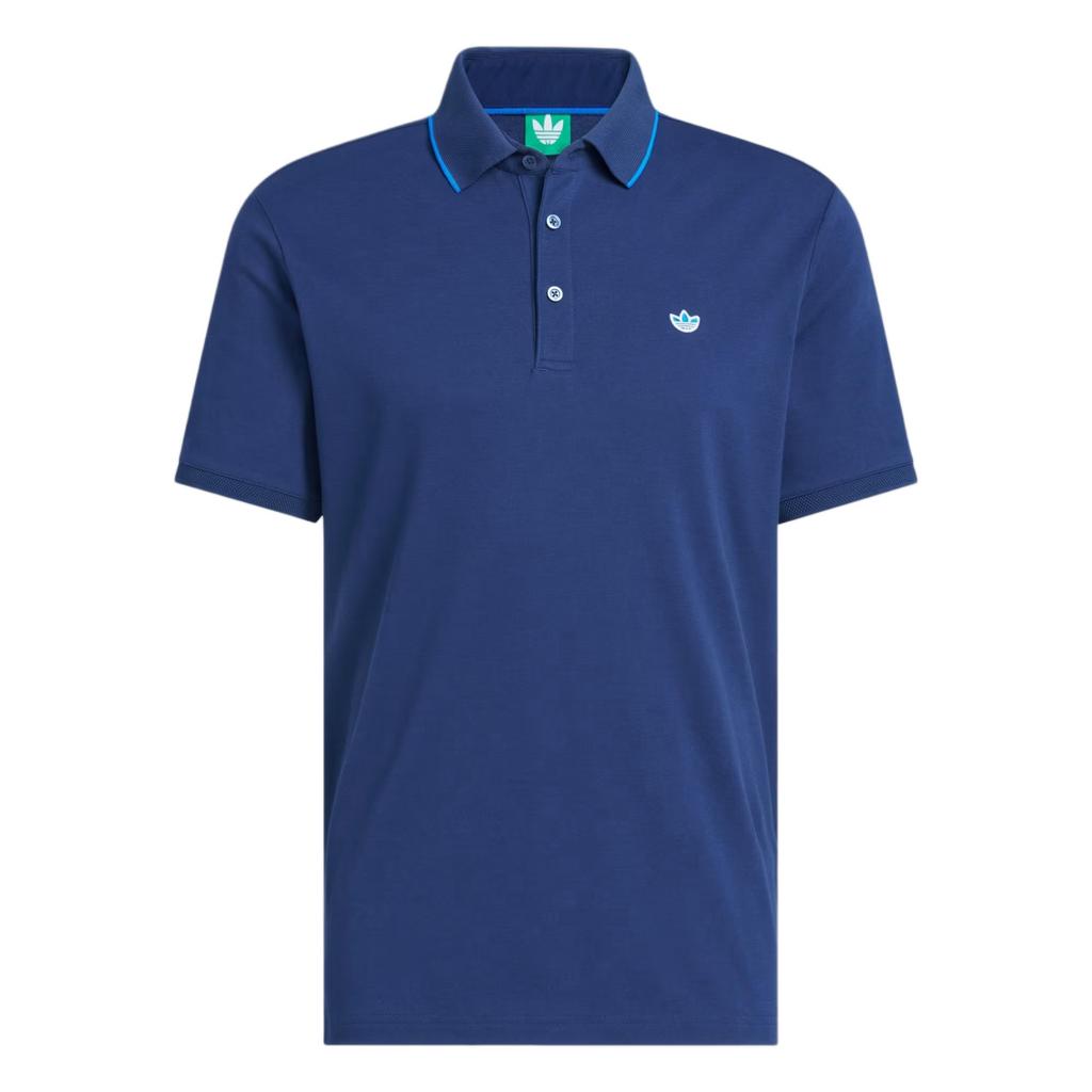 Adidas Originals Twistknit Series Embroidered Fashion Simple Short Sleeve Polo Shirt Men Polo Shirts Night-Blue JH3859