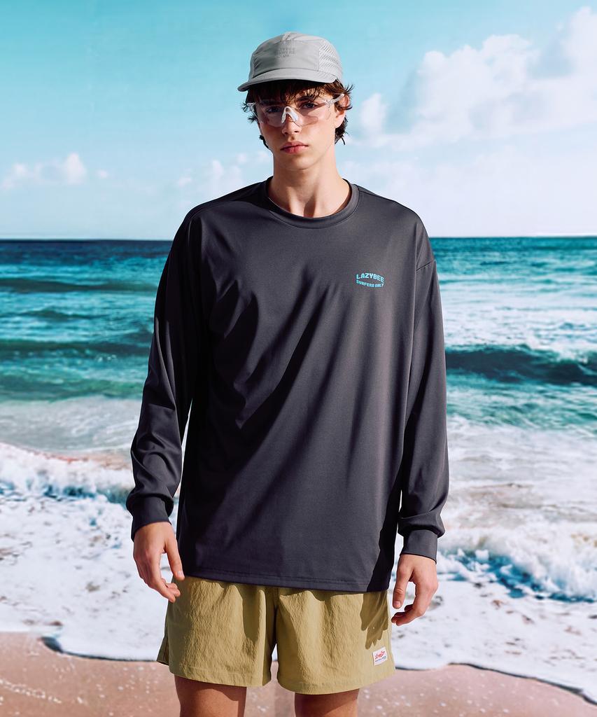 Leijibi [Set] Dry-Cooling Oversized Long Sleeve Rash Guard + Swimsuit Shorts Set W (6 Colors) (A Type)