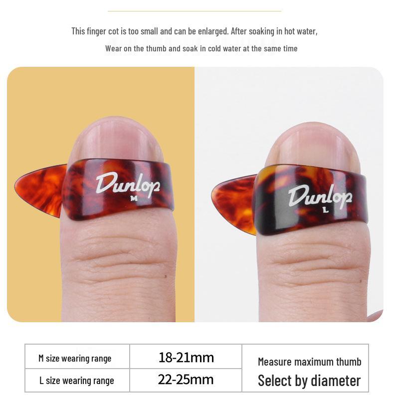 Dunlop Right Hand Fingerstyle Protector Kit: Thumb Pick, Finger Cots, and Artificial Fingernail.