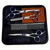 Portable Pet Grooming Scissor Set: Flat & Curved Hairdressing Tools