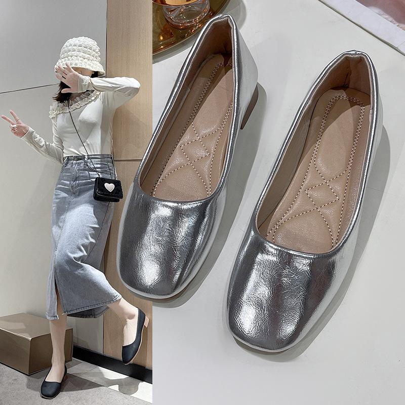 Dámské jarní 2025 nové populární boty Doudou s kulatou špičkou, silným podpatkem, měkkou podrážkou, měkkým povrchem, nízkým podpatkem, pohodlné, neunavující nohy