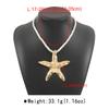 Large Starfish Cord Necklace Chunky Statement Star Fish Pendant Necklace Summer Beach Jewelry Holiday Gift