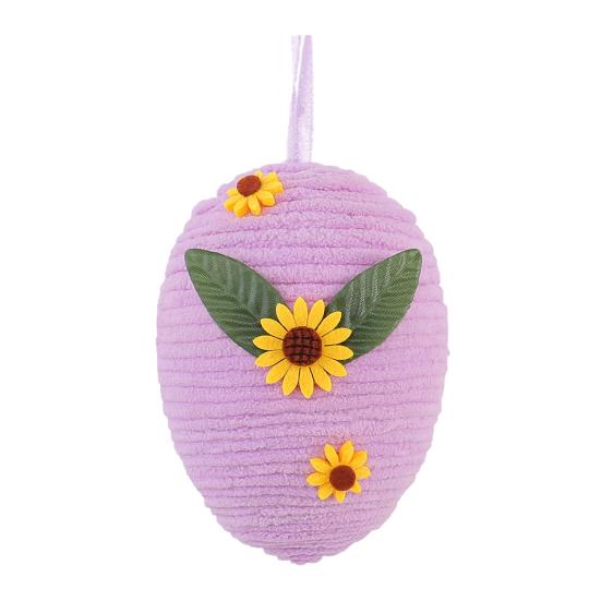 Yousheng Easter Egg Hanging Ornament DIY Crochet Easter Egg with Sunflower for Easter Basket Stuffer Holiday Party Tree Decor