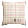 Vikama Easter Pillowcase Throw Pillow Covers Bunny Print Cushion Cover Sofa Decorations Pink Linen Pillow Case Home Pillowslip
